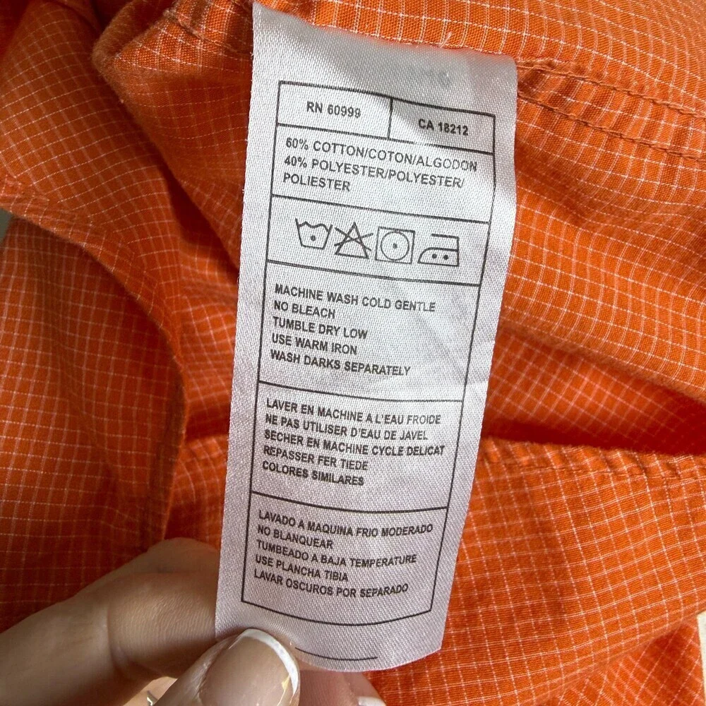 Auburn Tigers ANTIGUA Men's Long Sleeve Button Down Shirt, Sz L, Orange & White